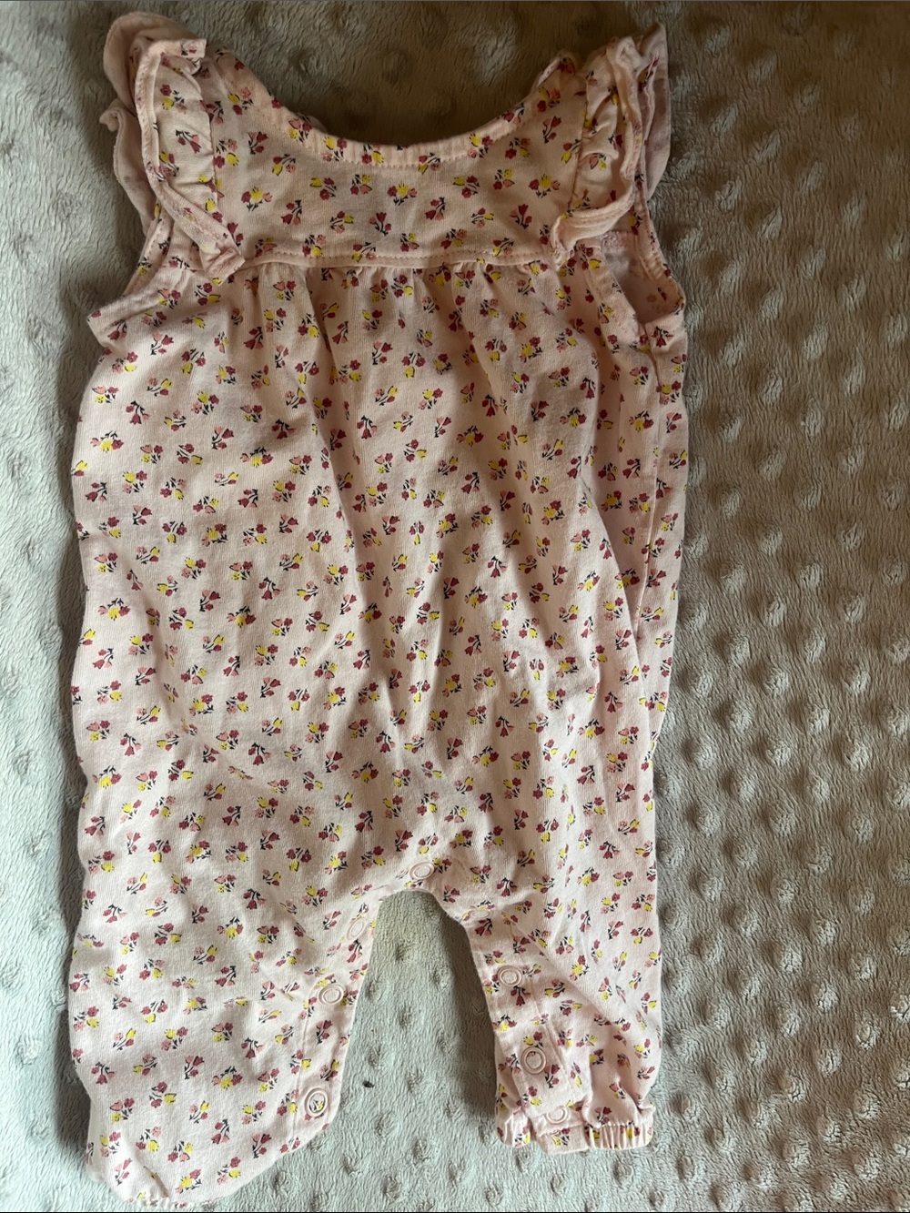 Carter's Light Pink Floral Ruffle Romper